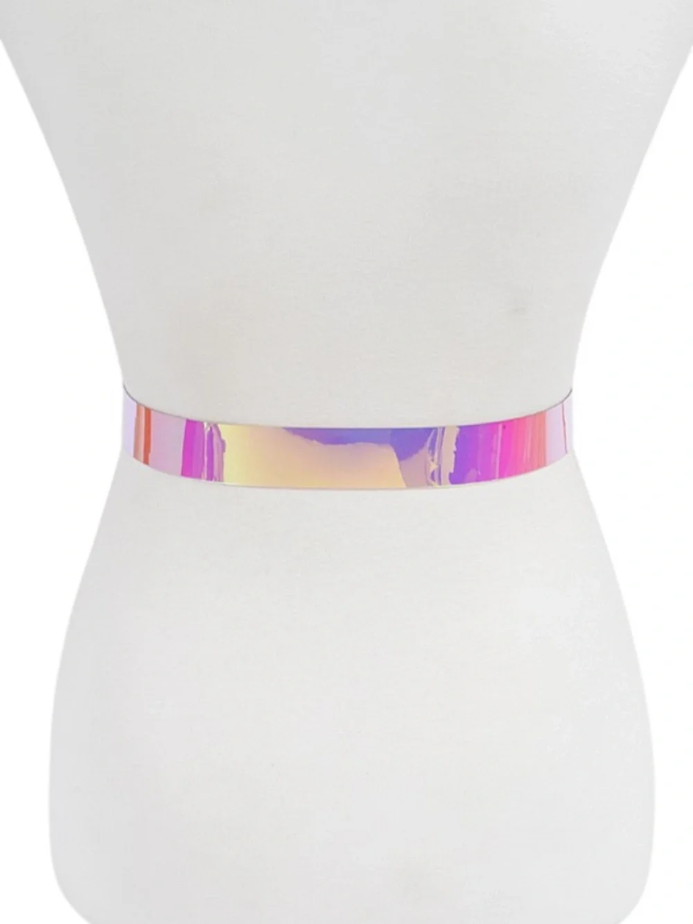 Transparent Double Ring Buckle Skinny Statement Belt